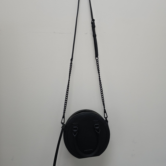 Rebecca Minkoff Circle Crossbody Leather Black Purse - Picture 2 of 4